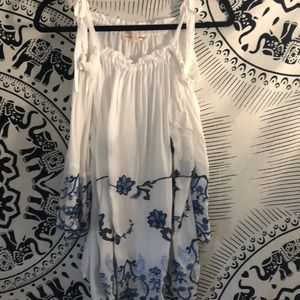 White embroidered off the shoulder top